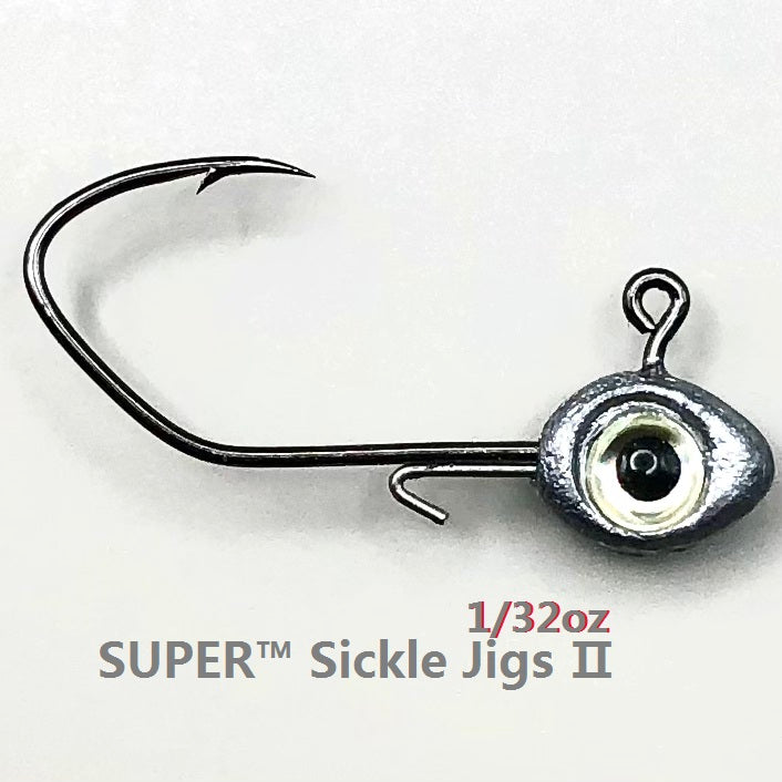 ACOCA #2 SUPER™ Sickle Jigs Ⅱ Crappie Jigs 1/32oz 0.9g Jighead Hook #4 10/Pack