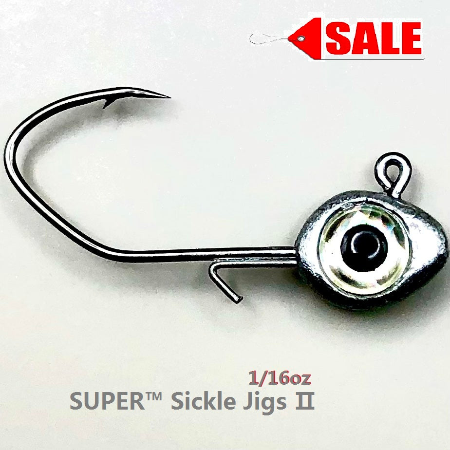 SPECIAL:SUPER™ Sickle Jigs Ⅱ Crappie Jigs 1/16oz 1.8g Jighead Hook #2 10/Pack
