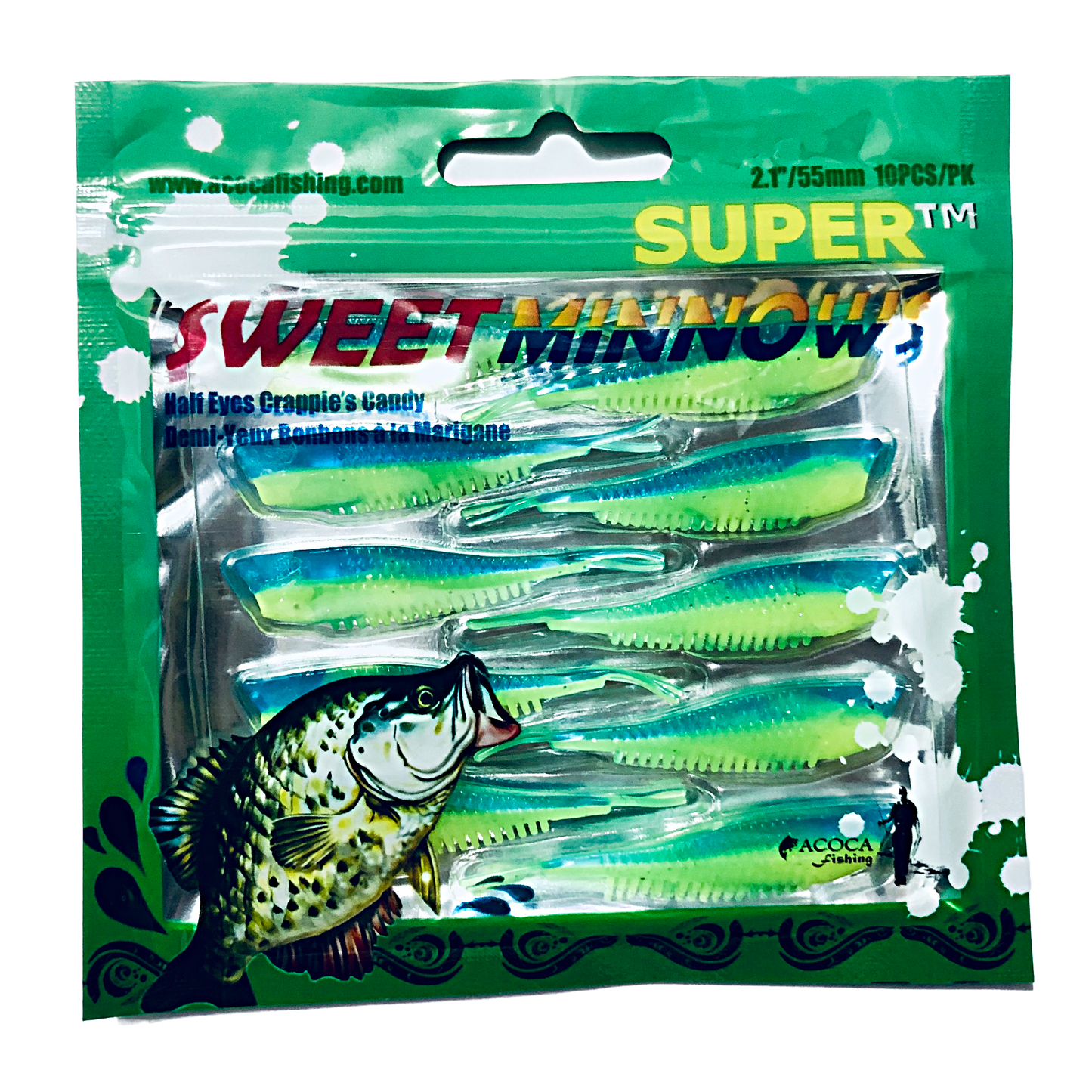 SPECIAL: SUPER™ Sweet Minnows Crappie's Candy Crappie Bait 55 mm/2.1" 10/pk