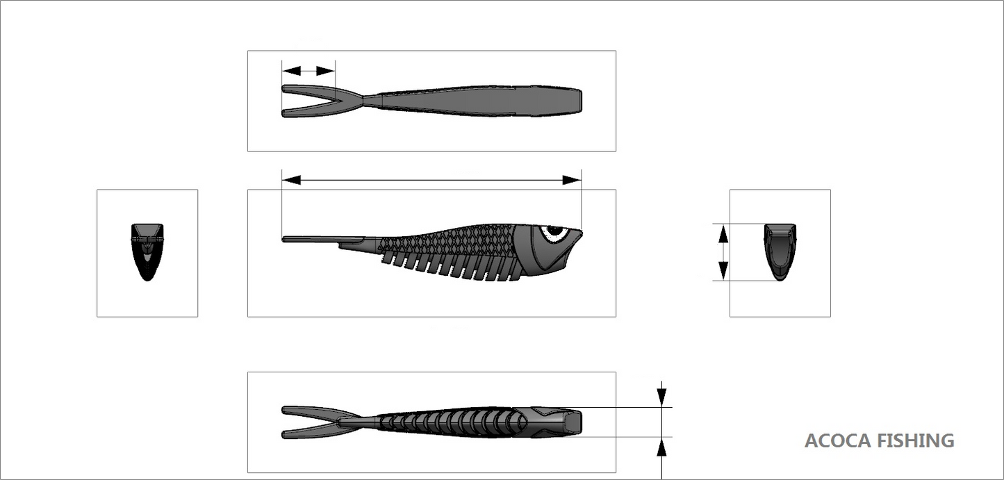 ACOCA E SUPER™ Sweet Minnows Crappie's Candy Crappie Bait 55 mm/2.1" 10/pk