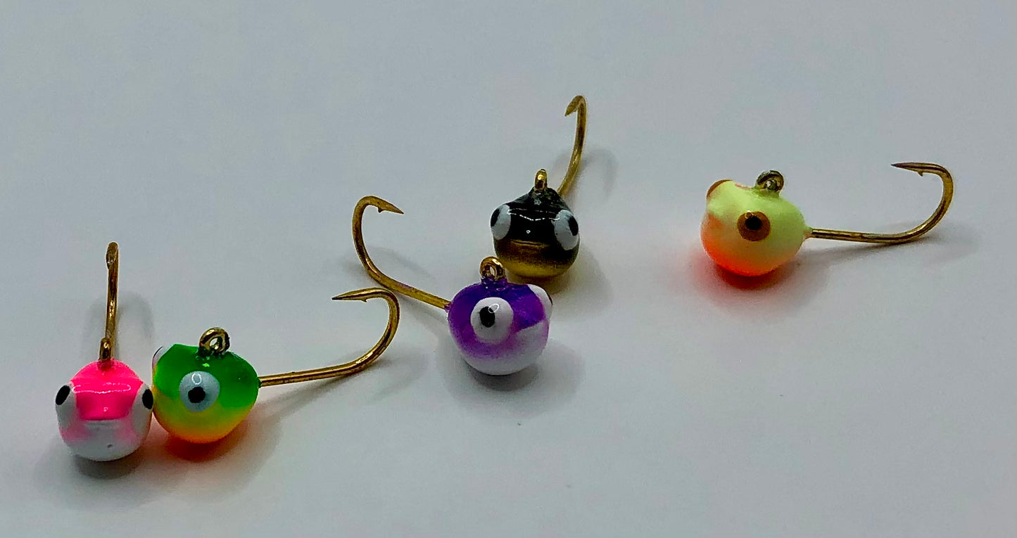 ACOCA H SUPER™ Ice Jigs Bubble Eyes Five Cuties 1/18 oz 1.5 g Hook #10 5/pack