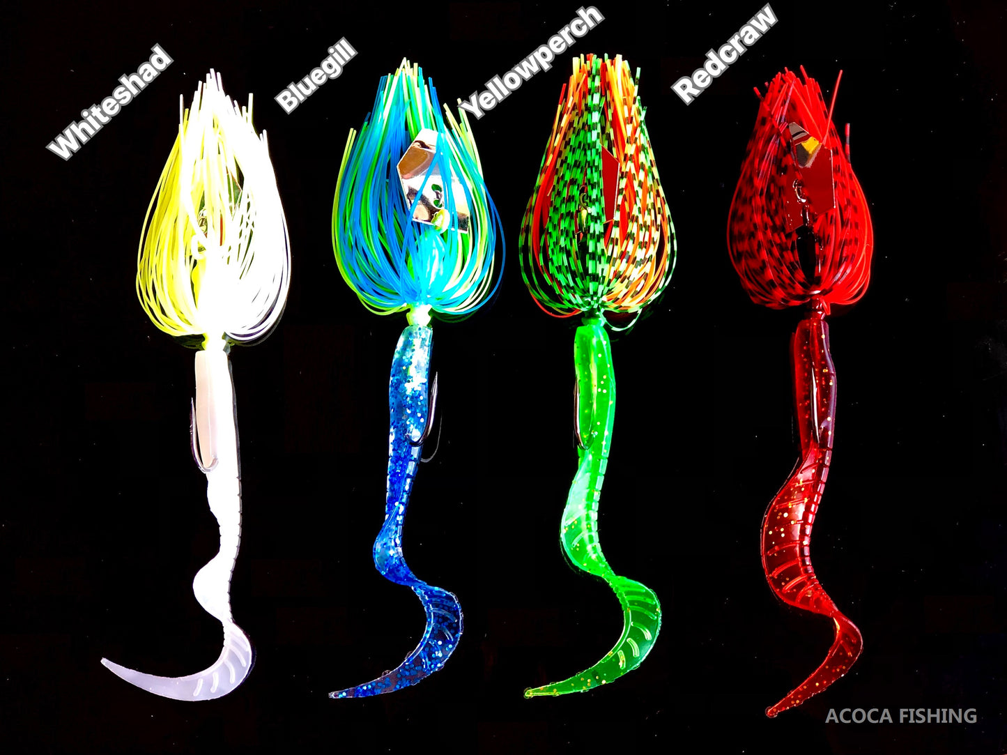 ACOCA #3 SUPER™ Chatter Jigs Four Beauties 3/8oz Lead Head /Total Weight 1/2oz Hook #4/0
