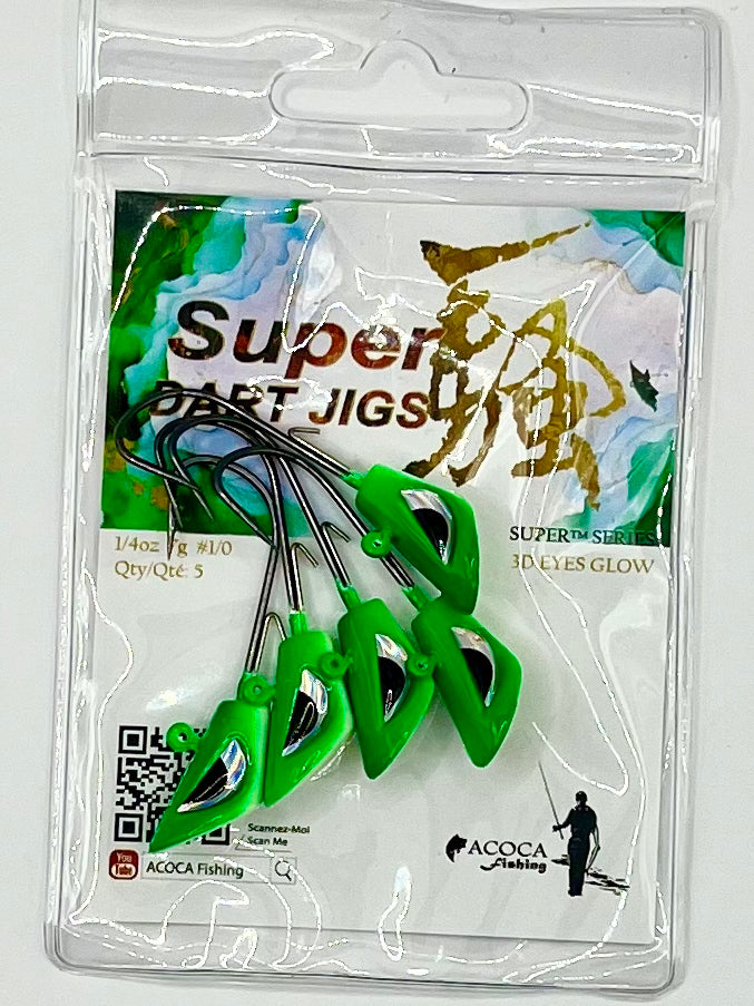 ACOCA #6 SUPER™ Dart Jigs 1/4oz 7g Hook #1/0 5/Pack