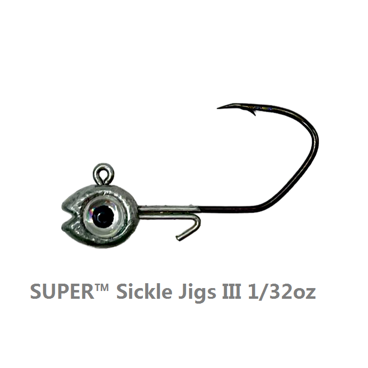 ACOCA #1 SUPER™ Sickle Jigs III Crappie Jigs 1/32oz 0.9g Jighead Hook #4 10/Pack