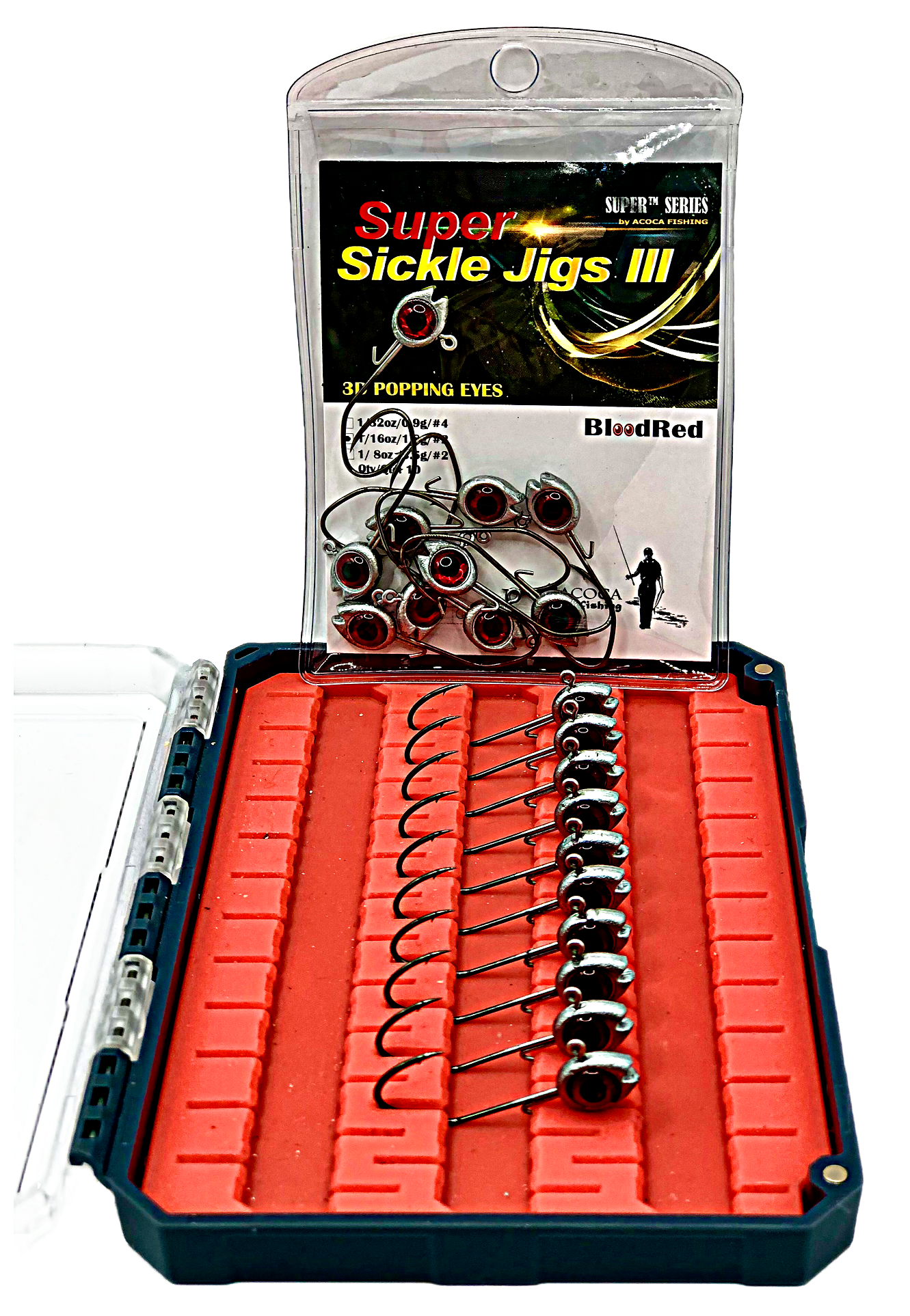 ACOCA D2 SUPER™ Sickle Jigs III Crappie Jigs 1/16oz 1.8g Jighead Hook #2 10/Pack