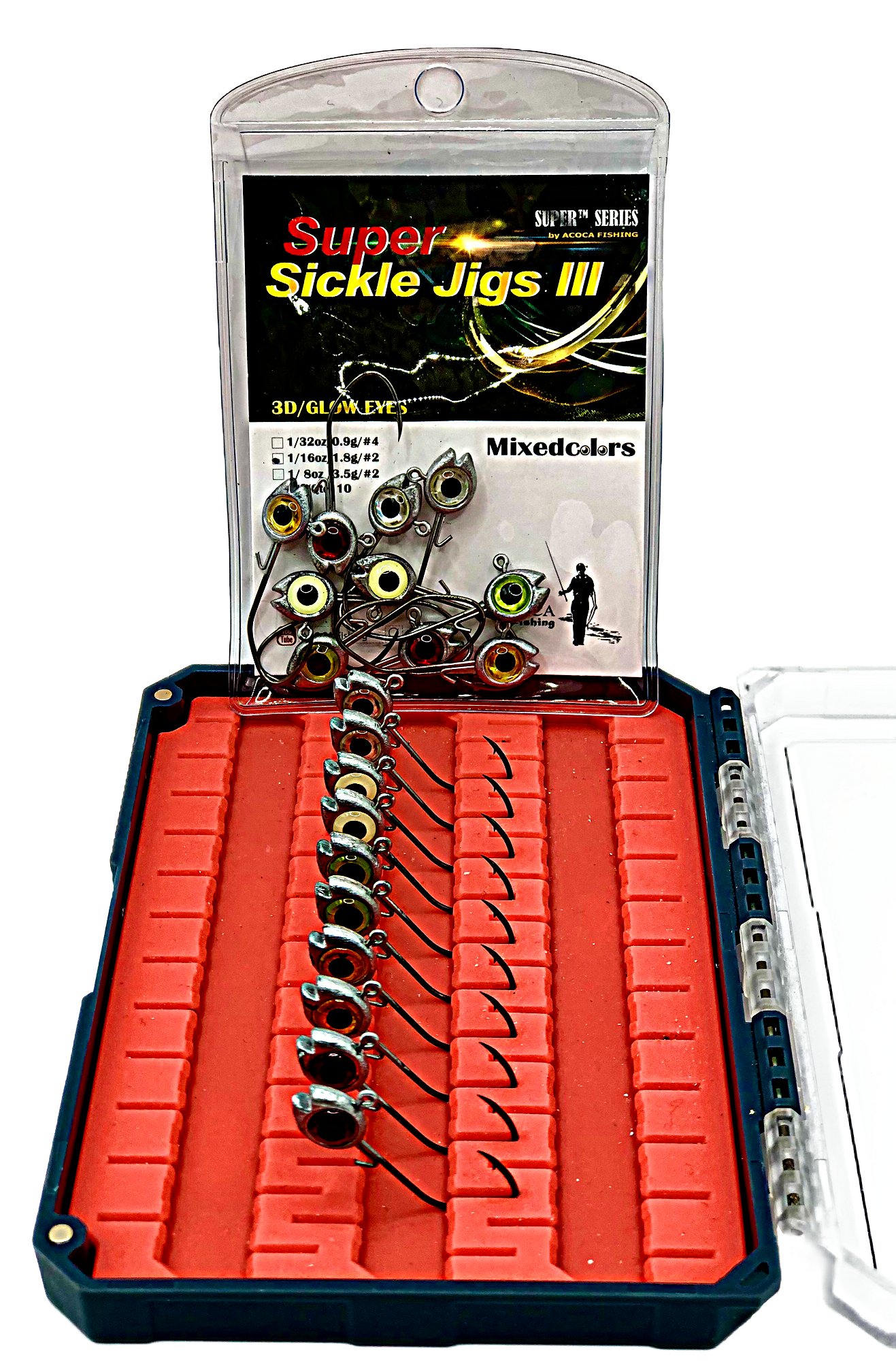ACOCA D2 SUPER™ Sickle Jigs III Crappie Jigs 1/16oz 1.8g Jighead Hook #2 10/Pack