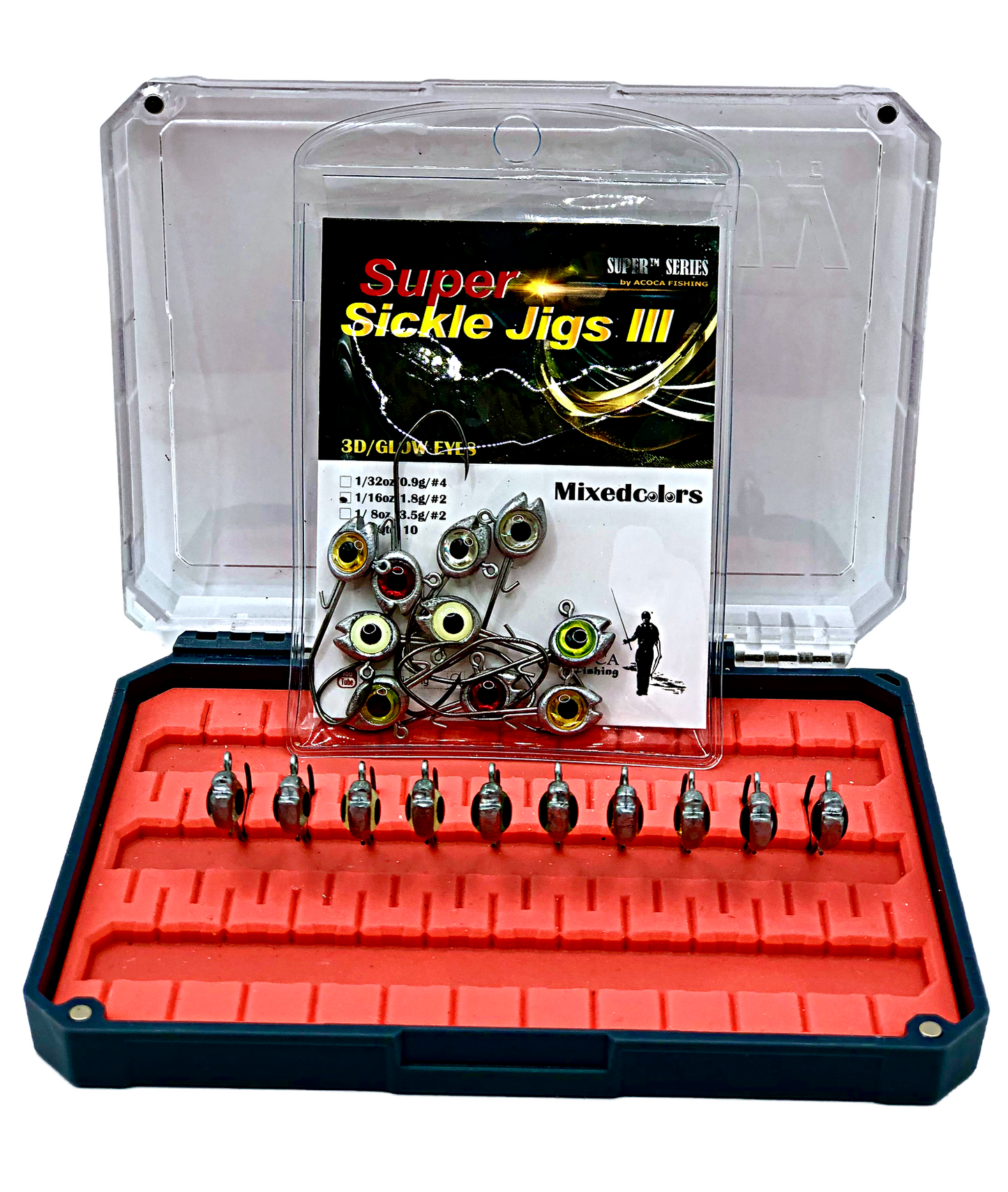 ACOCA D3 SUPER™ Sickle Jigs III Crappie Jigs 1/8oz 3.5g Jighead Hook #2 10/Pack