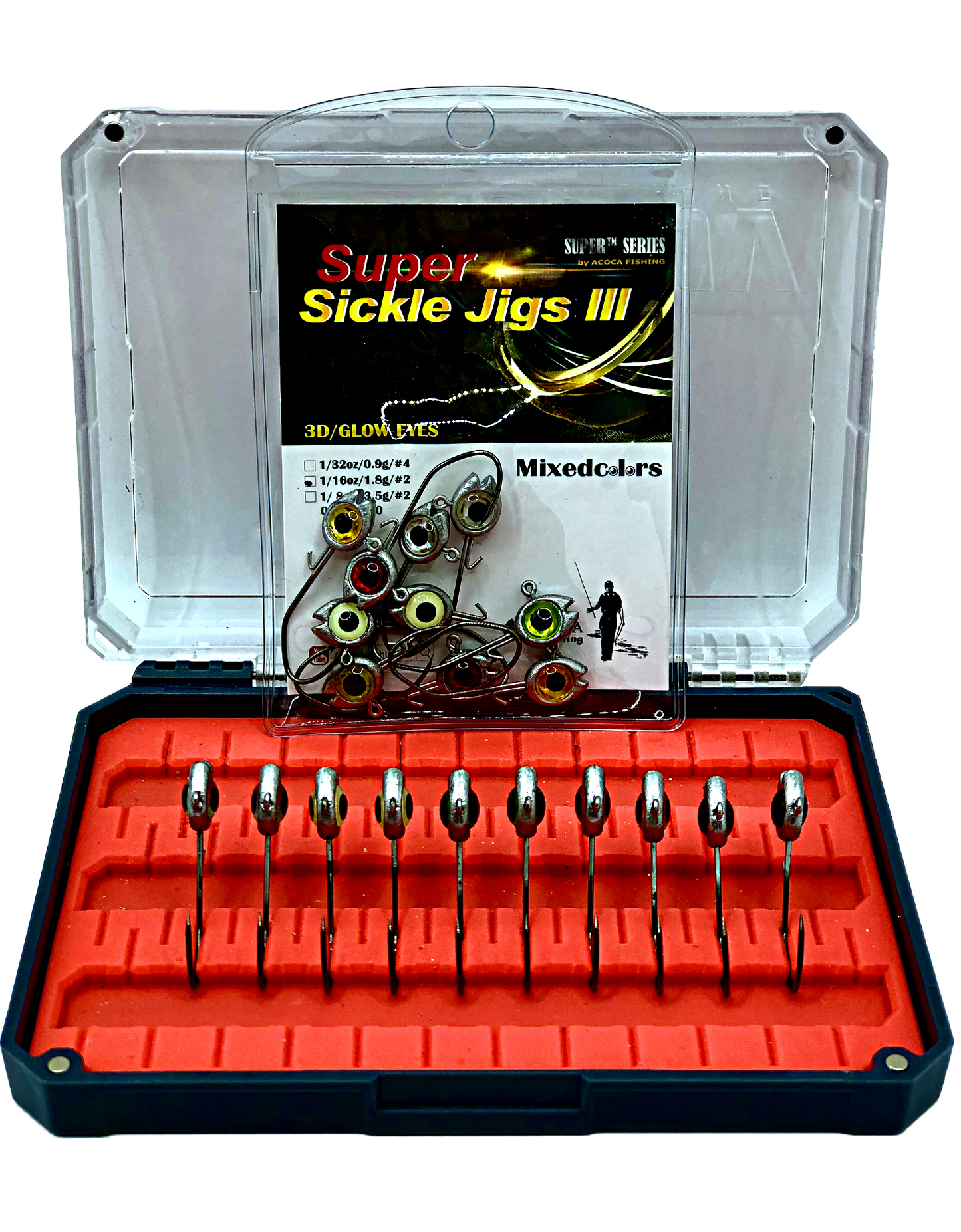 ACOCA D3 SUPER™ Sickle Jigs III Crappie Jigs 1/8oz 3.5g Jighead Hook #2 10/Pack