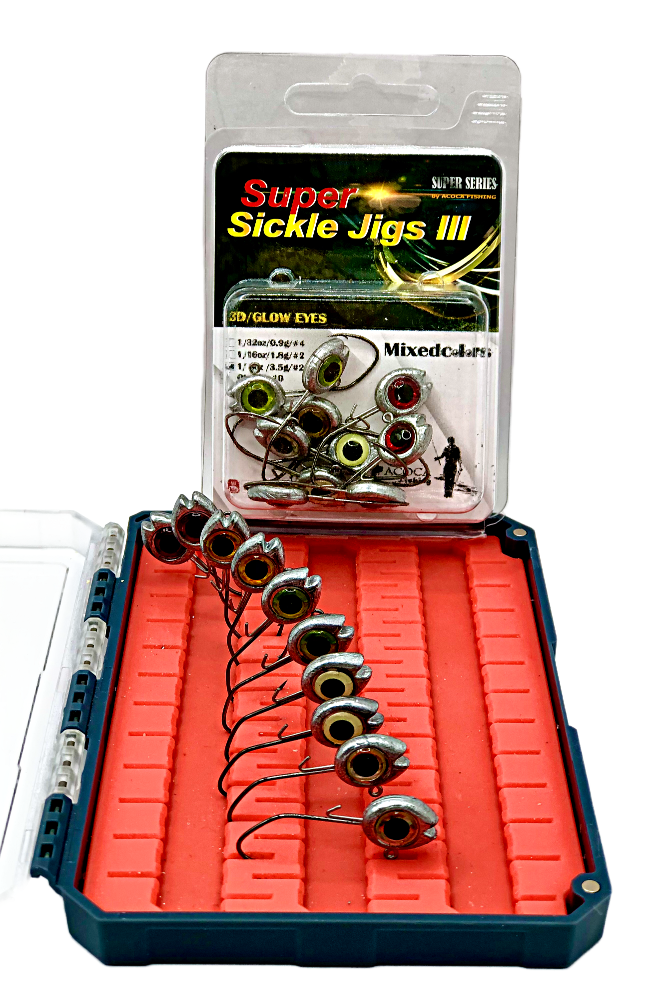 ACOCA D3 SUPER™ Sickle Jigs III Crappie Jigs 1/8oz 3.5g Jighead Hook #2 10/Pack