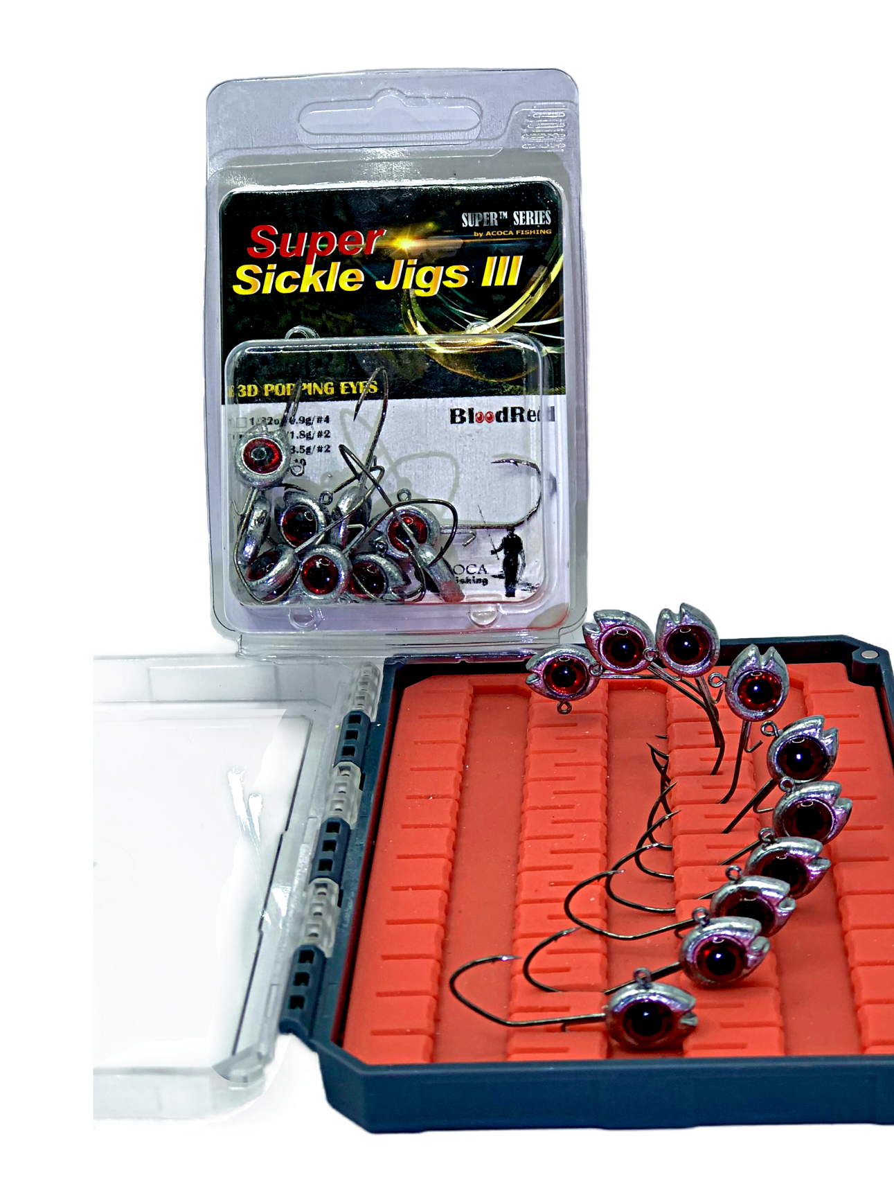 ACOCA D3 SUPER™ Sickle Jigs III Crappie Jigs 1/8oz 3.5g Jighead Hook #2 10/Pack