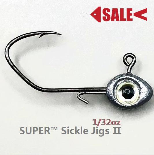 【Clearance】 ACOCA SUPER™ Sickle Jigs Ⅱ 1/32oz 0.9g Crappie Jig Head Hook #4 10/Pack