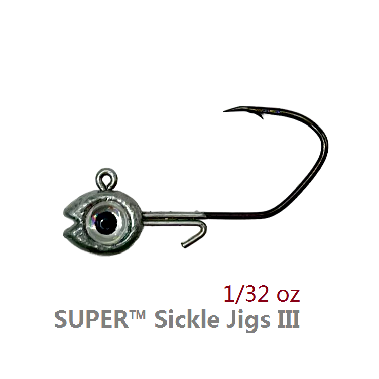 ACOCA SUPER Sickle Jigs Crappie Jigs 1/32oz 0.9g Wide-Deep Gape Hook ...