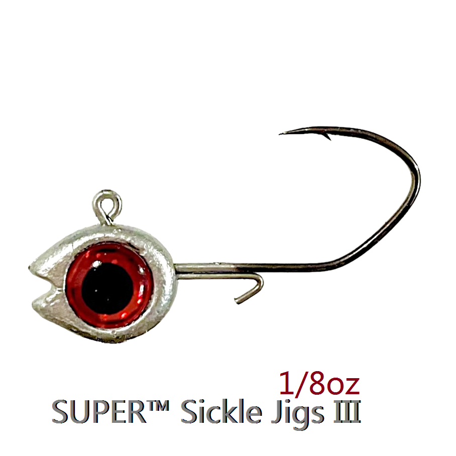 ACOCA Crappie Jig SUPER Sickle Jigs 1/8oz Mixed Color Small profile Big eyes for Crappie fishing
