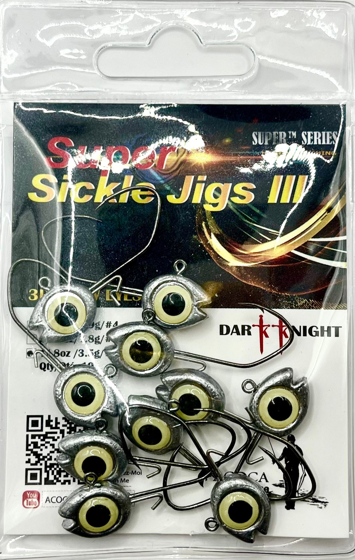 ACOCA SUPER™ Sickle Jigs III Crappie Jigs 1/8oz 3.5g Wide-Deep Gape Hook #2 10/Pack