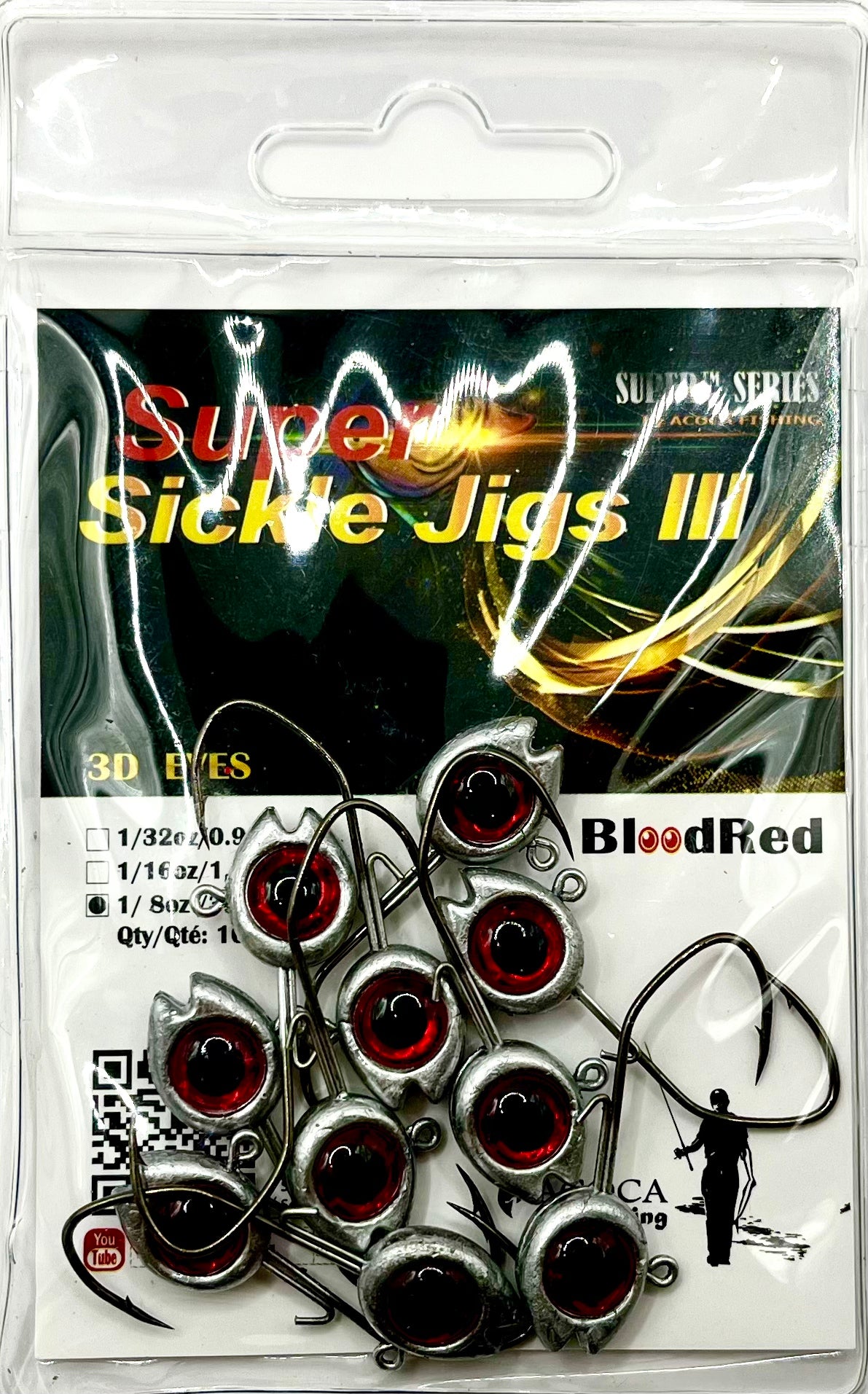 ACOCA SUPER™ Sickle Jigs III Crappie Jigs 1/8oz 3.5g Wide-Deep Gape Hook #2 10/Pack