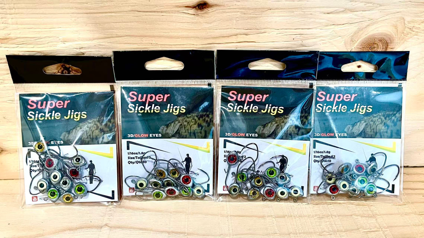 Clearance: SUPER™ Sickle Jigs I I 1/16oz, 1/32oz