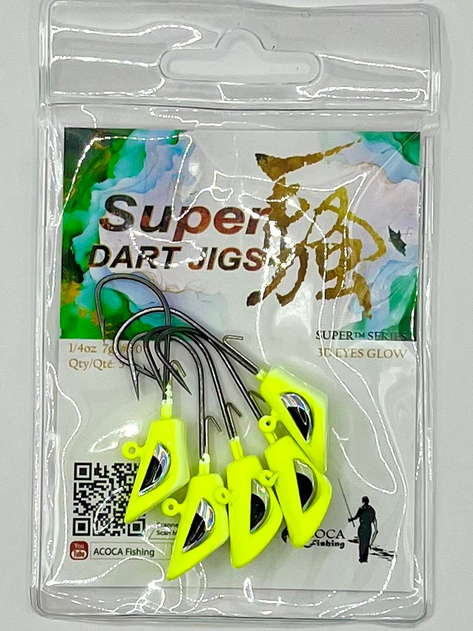 ACOCA #6 SUPER™ Dart Jigs 1/4oz 7g Hook #1/0 5/Pack