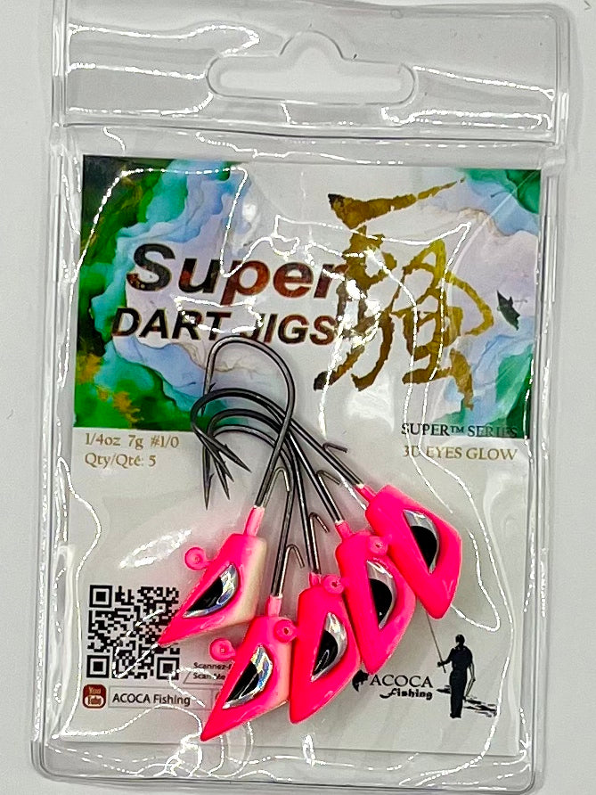 ACOCA #6 SUPER™ Dart Jigs 1/4oz 7g Hook #1/0 5/Pack