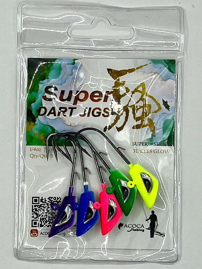 ACOCA #6 SUPER™ Dart Jigs 1/4oz 7g Hook #1/0 5/Pack