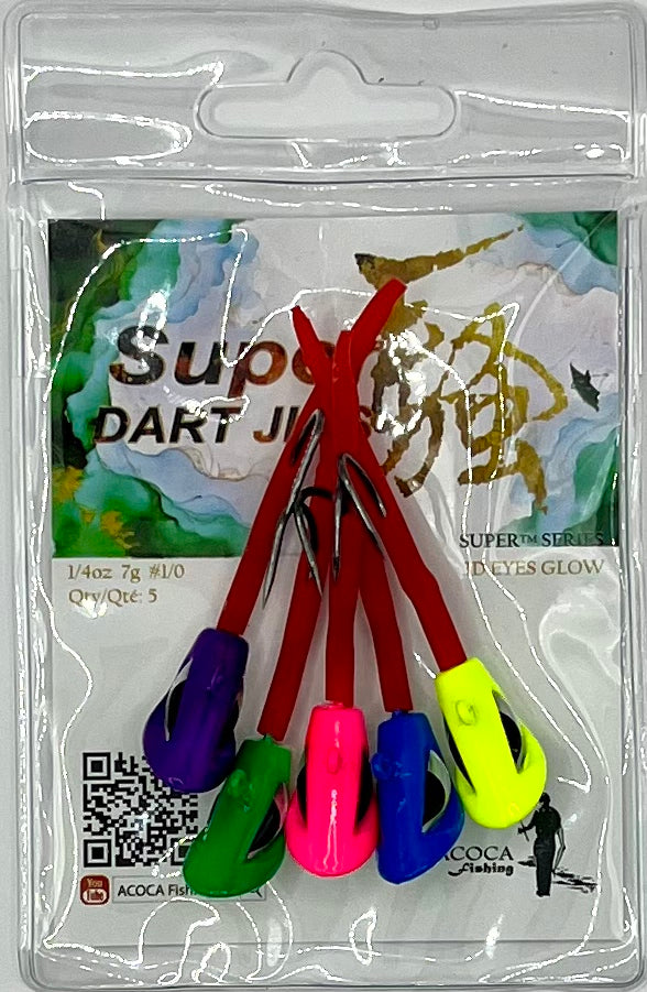 ACOCA #6 SUPER™ Dart Jigs 1/4oz 7g Hook #1/0 5/Pack