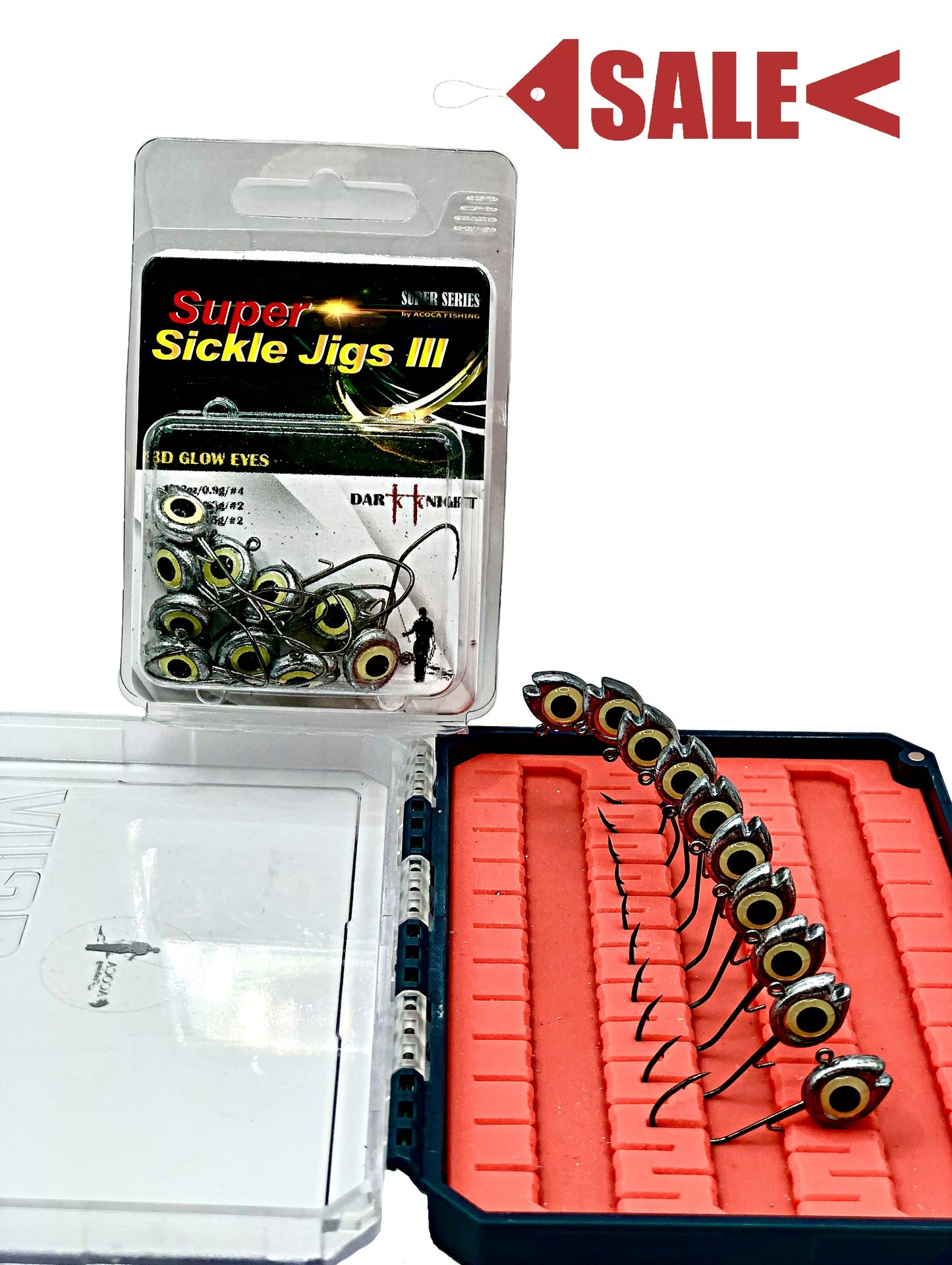ACOCA SUPER™ Sickle Jigs III Crappie Jigs 1/8oz 3.5g Wide-Deep Gape Hook #2 10/Pack