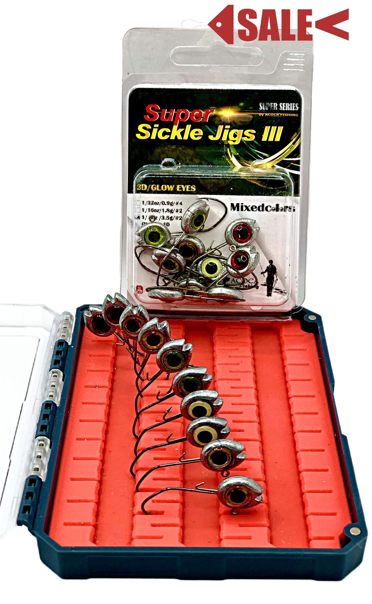 ACOCA SUPER™ Sickle Jigs III Crappie Jigs 1/8oz 3.5g Wide-Deep Gape Hook #2 10/Pack
